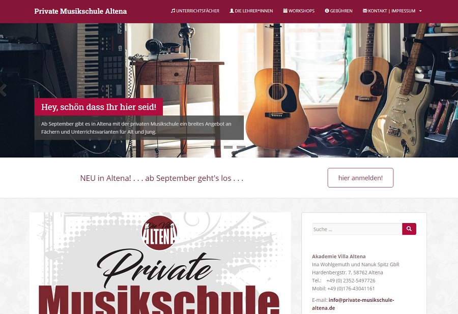 Webseite-PrivateMusikschuleAltena